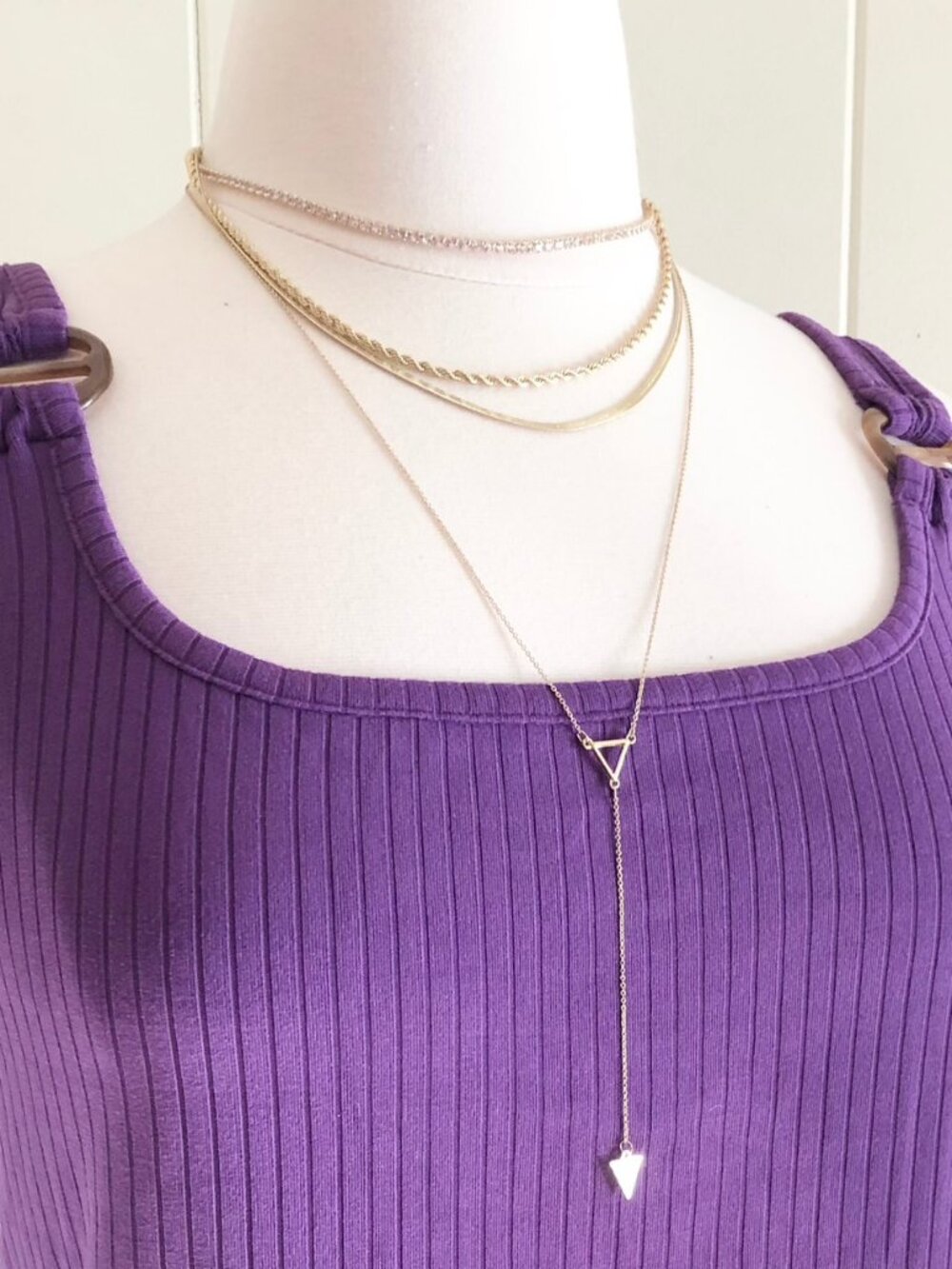 Retro Sterling Forever 14kt Gold Plated Lariat Necklace